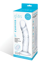 Load image into Gallery viewer, Glas 7" Realistic Curved Glass Dildo w/Veins - Clear