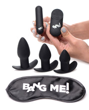 Load image into Gallery viewer, Bang! Backdoor Adventure Remote Control 3 Piece Butt Plug Vibe Kit - Black