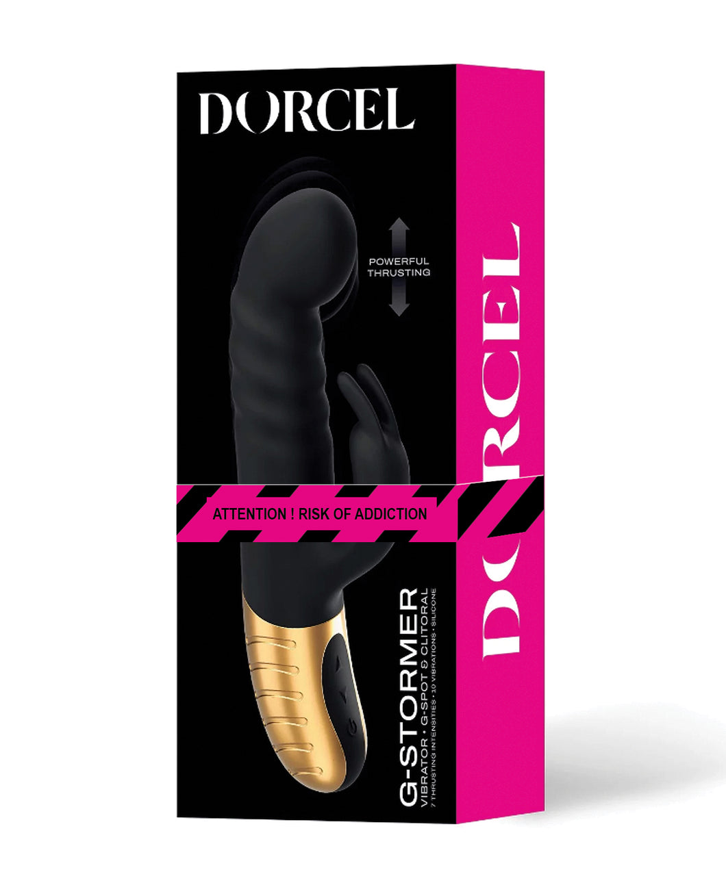 Dorcel G-Stormer Rabbit Thrusting Vibrator - Black/Gold