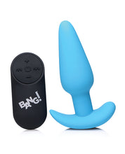 Load image into Gallery viewer, Bang! 21X Vibrating Silicone Butt Plug w/Remote - Blue
