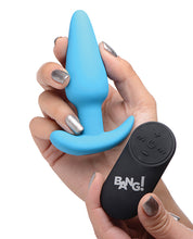 Load image into Gallery viewer, Bang! 21X Vibrating Silicone Butt Plug w/Remote - Blue
