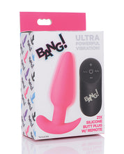 Load image into Gallery viewer, Bang! 21X Vibrating Silicone Butt Plug w/Remote - Pink
