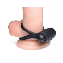 Load image into Gallery viewer, Bang! Vibrating Cock Ring &amp; Bullet w/Remote Control - Black
