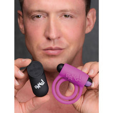 Load image into Gallery viewer, Bang! Vibrating Cock Ring &amp; Bullet w/Remote Control - Purple
