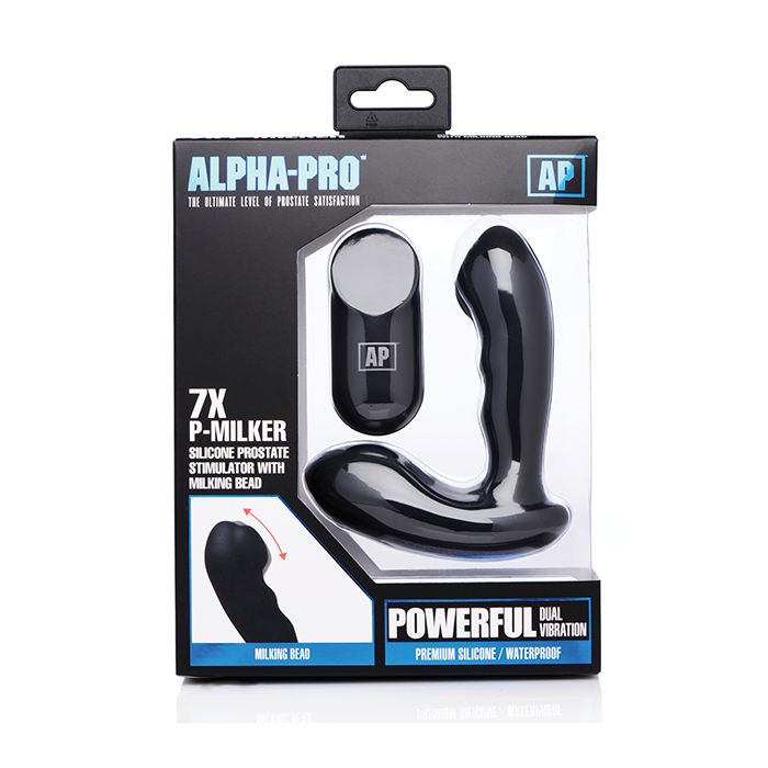 Alpha Pro 7x P-Milker Prostate Stimulator w/Milking Bead - Black