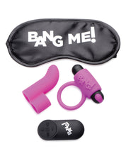 Load image into Gallery viewer, Bang! Couple&#39;s Kit with RC Bullet, Blindfold, Cock Ring &amp; Finger Vibe - Purple
