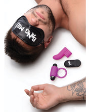 Load image into Gallery viewer, Bang! Couple&#39;s Kit with RC Bullet, Blindfold, Cock Ring &amp; Finger Vibe - Purple
